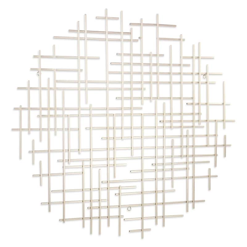 38" Silver Large Round Hanging Wall Decoration