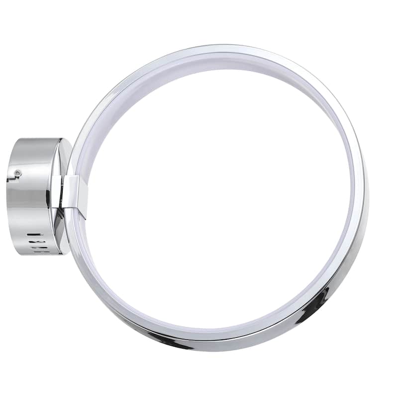 Nathaniel 14" Dimmable Integrated LED Metal Wall Sconce, Chrome by JONATHAN Y - One