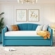 preview thumbnail 49 of 94, Velvet Upholstered Daybed Twin Size with 2 Drawers or Trundle Blue- Trundle - Twin