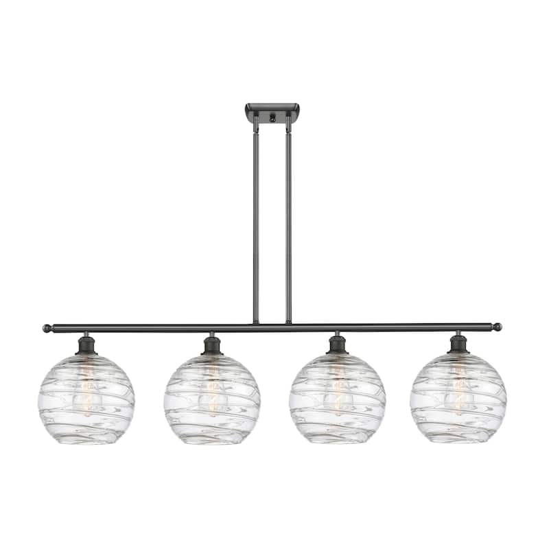 Innovations Lighting 516-4I-13-48 Athens Linear Athens 4 Light 48" - Oil Rubbed Bronze / Clear Deco Swirl