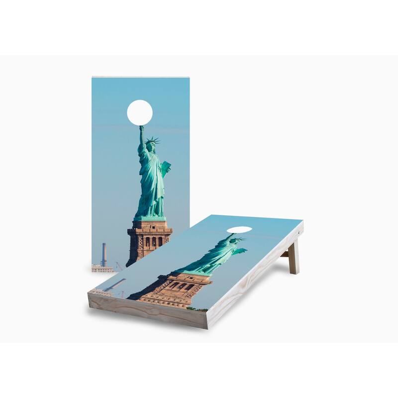 Statue of Liberty Corn Hole Board Set with Carry Case - 16 Years and Up