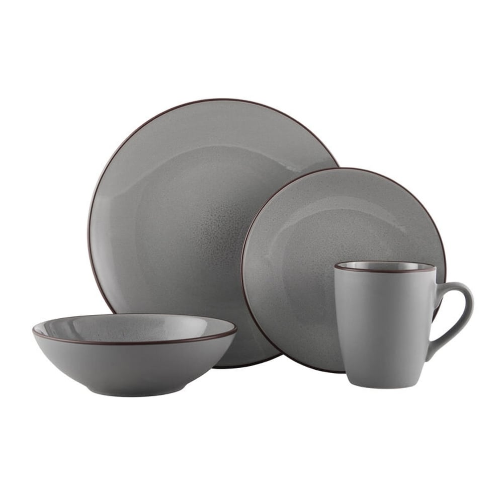 Pfaltzgraff Bryson 16 Piece Dinnerware Set, Service for 4, Black