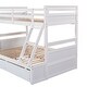 preview thumbnail 15 of 14, Versatility Twin over Full Wooden Kids Bed Bunk Bed with Two Storage Drawers,Ladder and Guardrails