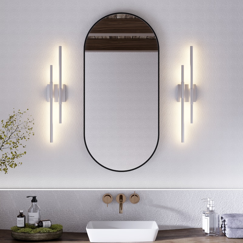 2-PACK 2-Light LED Dimmable Bath and Vanity Light Wall Sconces