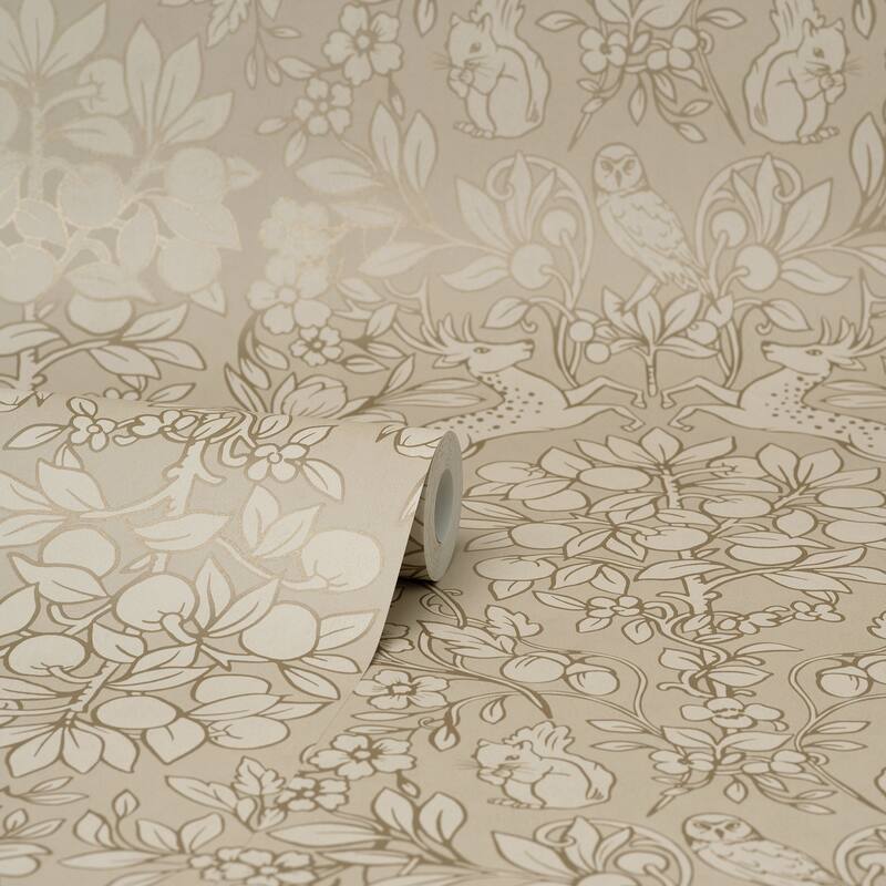 Brewster Richmond Taupe Floral Wallpaper