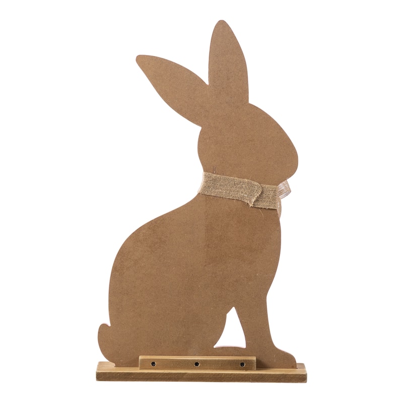 Glitzhome Easter Wooden Bunny Porch Decor Standing Rabbit Sign Decoration