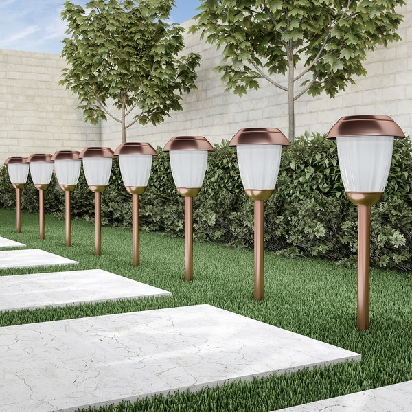 Pure Garden Solar Outdoor Path Lights Set of 8 Rechargeable Lights N A On Sale Bed Bath Beyond 24232538