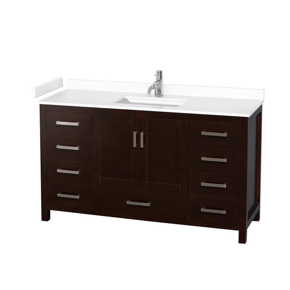 Wyndham Collection Sheffield 60" Single Bathroom Vanity, Carrara