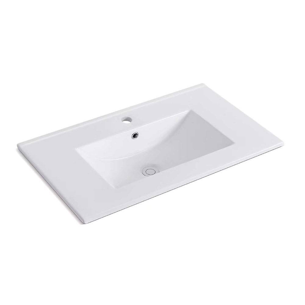 36" Single Ceramic Sink Top with 1-hole Faucet Hole - 36
