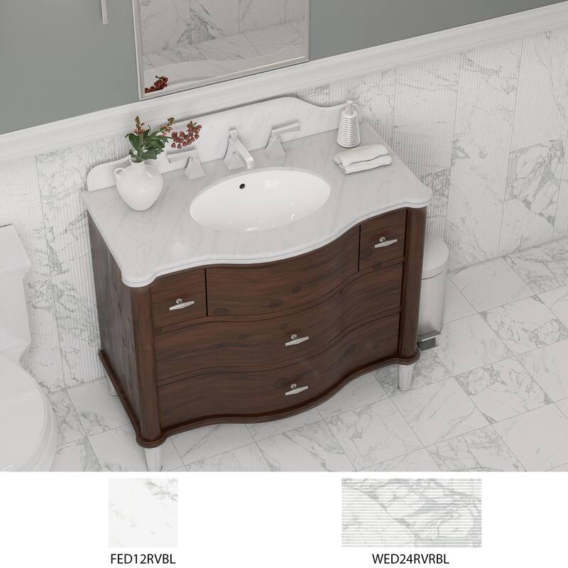Merola Tile Reve Blanc 11-3/4" x 11-3/4" Porcelain Floor and Wall Tile