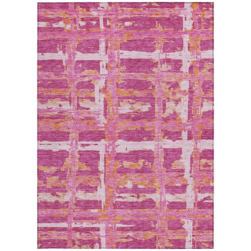 HomeRoots Striped Transitional Rectangle Outdoor Rug