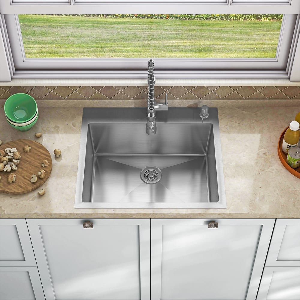 Sinber Drop in Single Bowl 304 Stainless Steel Kitchen Sink