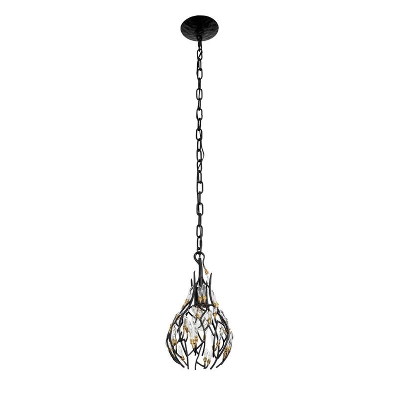 Varaluz Bask 1-light Gold Dust Mini Pendant with Crystal