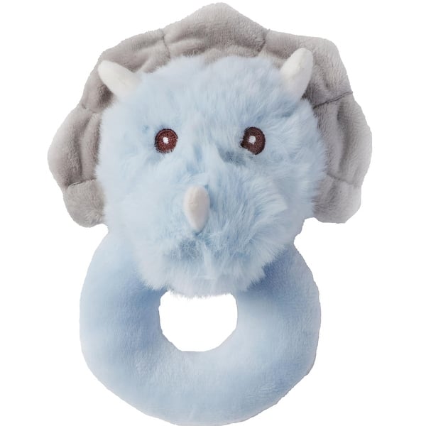 slide 2 of 6, Bearington Lil' Tracer Dinosaur 5.5" Plush Ring Rattle