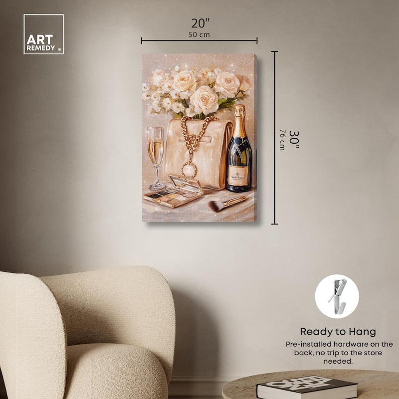 Make Up Drinks and Glam Canvas by Art Remedy, Gallery Wrapped