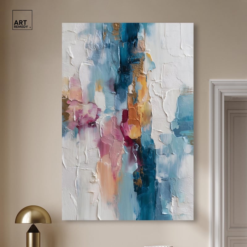 Petal Pink and Ocean Blue II Canvas by Art Remedy, Gallery Wrapped