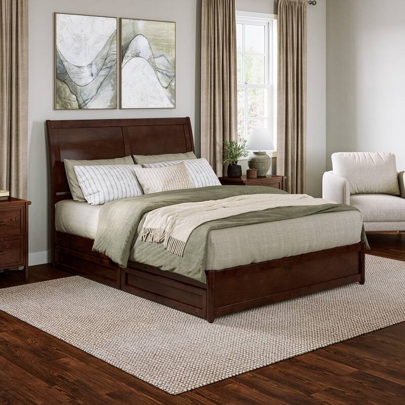 Andorra Platform Bed with Panel Footboard and Storage Drawers