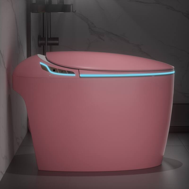 Pink Smart Toilet with Built-in Bidet