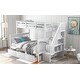 preview thumbnail 3 of 55, Modern Twin Over Full Bunk Bed Wooden Kids Bed with Ladder,Storage Drawers and Guardrail for Bedroom,Dorm