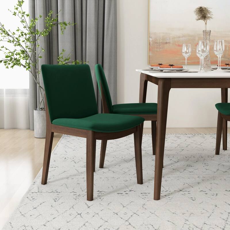GDFStudio - Laura Mid-Century Modern Solid Wood Dining Chair Set with Upholstered Fabric, Set of 2 - 20"