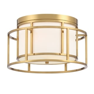 Brian Patrick Flynn for Crystorama Hulton 2 Light Luxe Gold Ceiling Mount - 15''W x 9''H