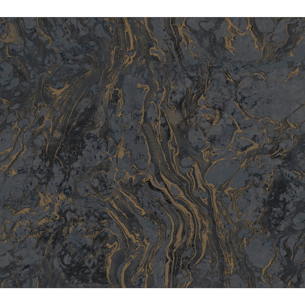 Ronald Redding Polished Marble Black Wallpaper