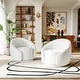 preview thumbnail 40 of 80, 34" Wide 2 Set Velvet/ Boucle Barrel Swivel Chair White-Boucle