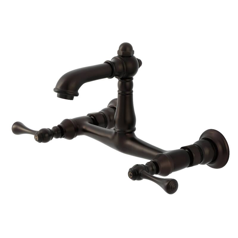 Kingston Brass English Country Two-Handle 2-Hole Wall Mount Bathroom Faucet - Oil Rubbed Bronze