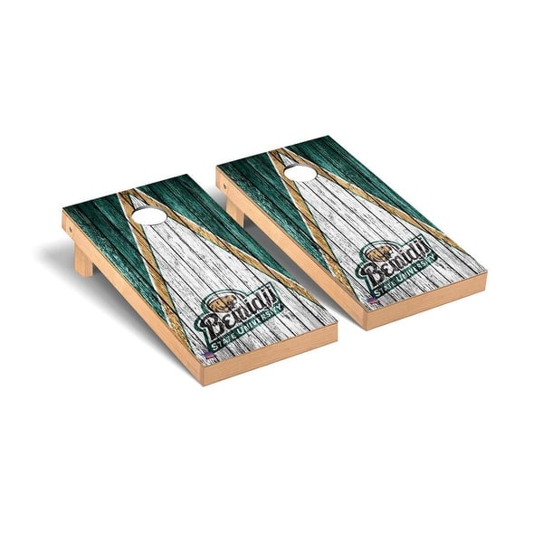 slide 2 of 5, Bemidji State Beavers Triangle Cornhole Board Set