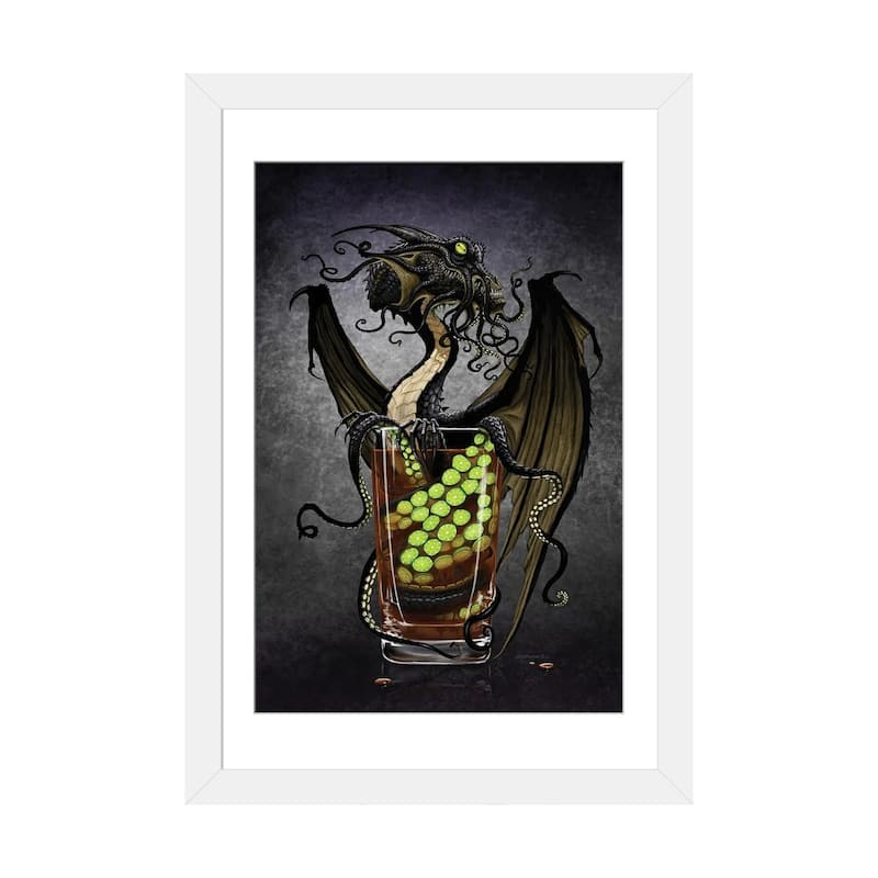 iCanvas "Kraken Storm Dragon" by Stanley Morrison - White - 32x24x1