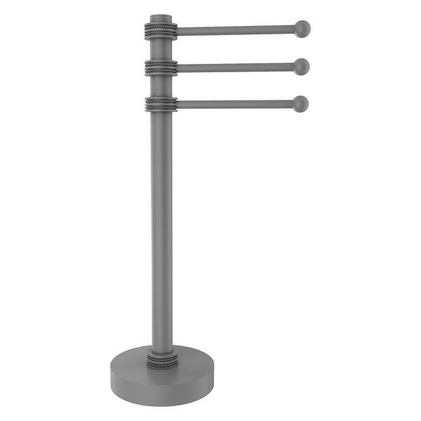 Allied Brass Vanity Top 3 Swing Arm Guest Towel Holder with Twisted Accents in Antique Brass