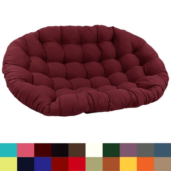 slide 2 of 23, 65-inch by 48-inch Solid Twill Double Papasan Cushion (Cushion Only)