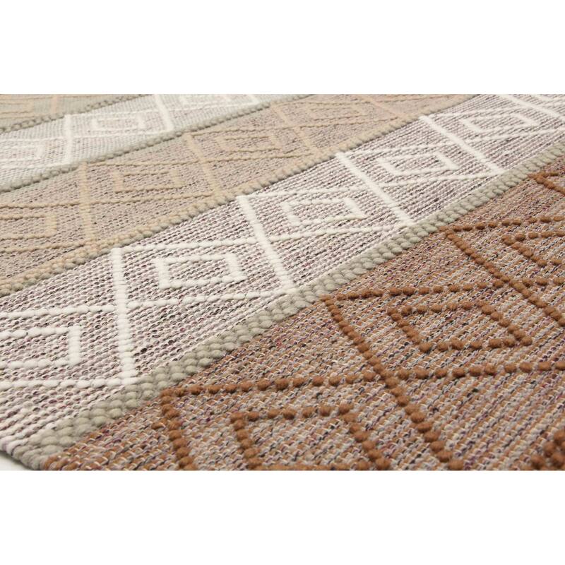 ECARPETGALLERY Braid weave Sienna Multi Color Wool Rug - 5'0 x 8'2