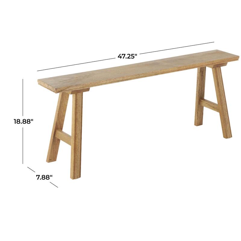 Mango Wood Handmade Traditional Home Bench - Brown - Roche River Decor