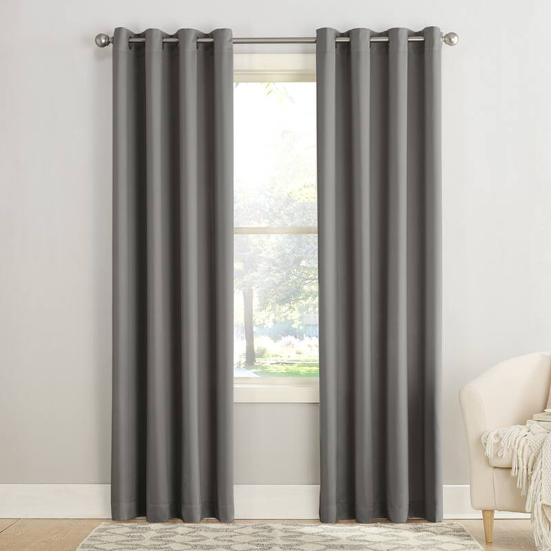Porch & Den Nantahala Room Darkening Grommet Curtain Panel, Single Panel - 54 x 54 - Steel