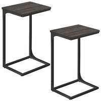 Sudwesto C-Shaped Side Table Set Of 2, End Table For Couch, Small Sofa Table With Metal Frame For Living Room Bedroom Bedside