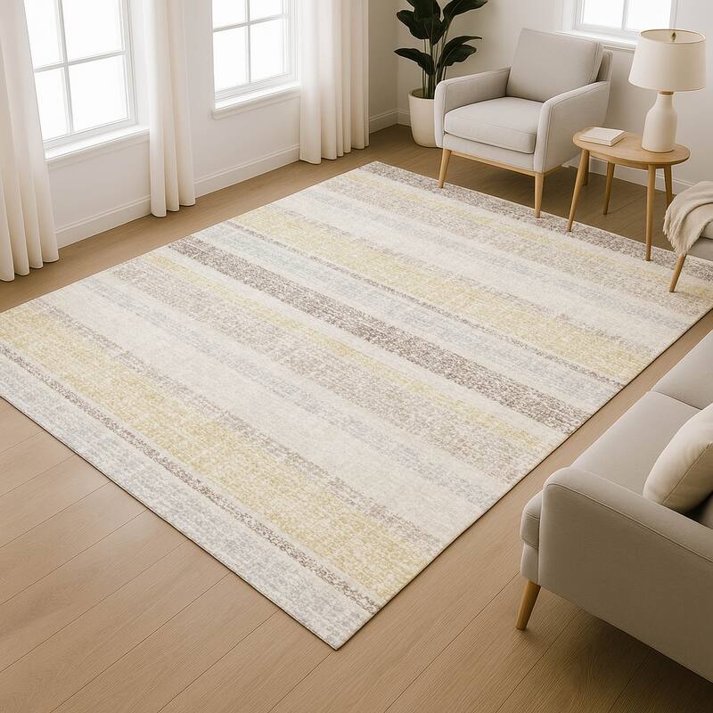 Premium Washable Super Soft Vintage Stripe Mayfield Rug
