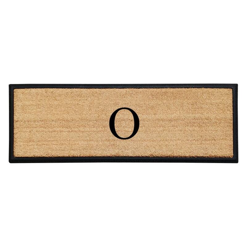 A1HC Rubber/Coir Molded Monogrammed Double Doormat 18"x48" - Monogrammed O