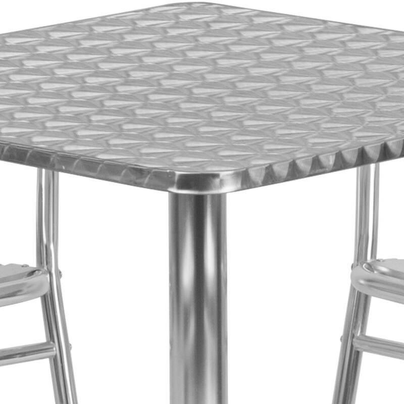 27.5" Square Aluminum Indoor-Outdoor Table Set