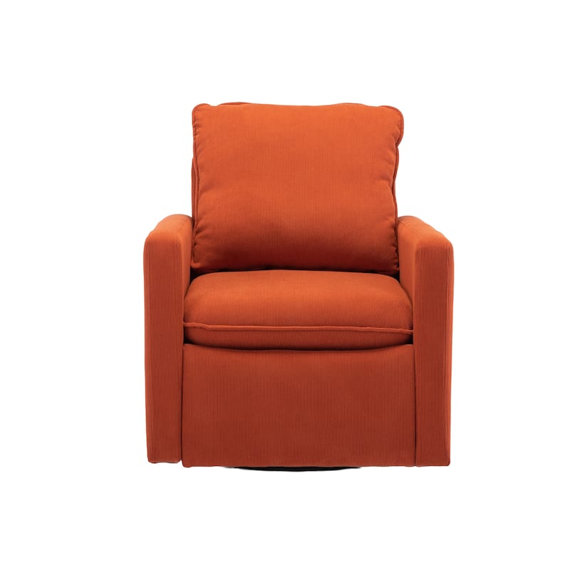 Velvet Upholstered 360 Degree Swivel Accent Sofa Chair with a pillow
