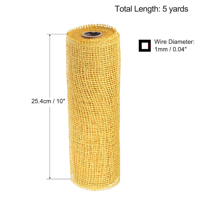 1 Roll PP Burlap Mesh 10" x 5 Yard Decorative Wreath Wrapping Ribbon - Gold