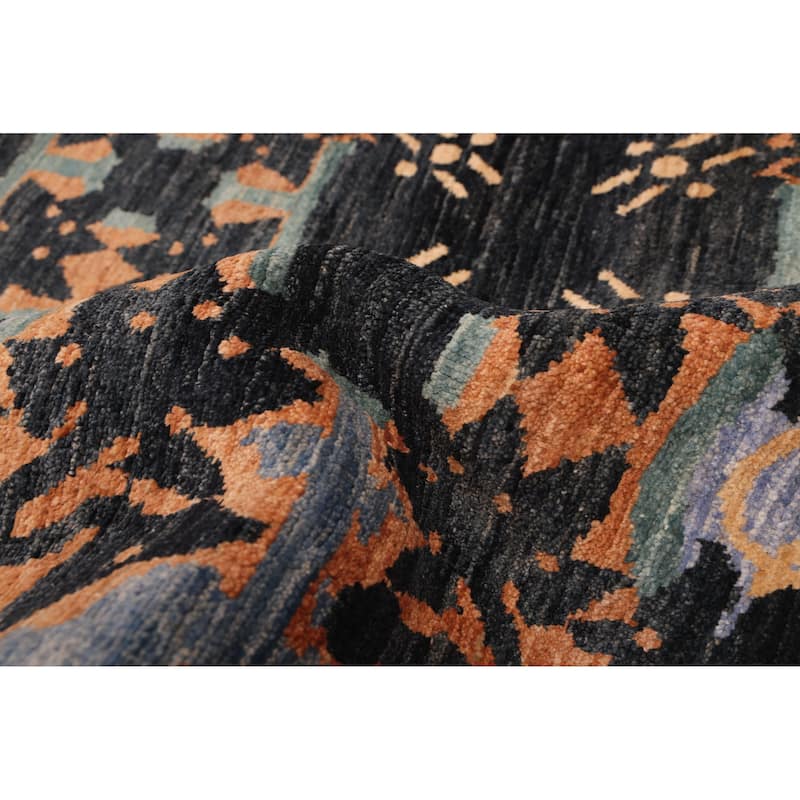 ECARPETGALLERY Hand-knotted Signature Collection Black Wool Rug - 10'1 x 11'0