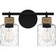 preview thumbnail 1 of 6, Baltic 2-Light Matte Black Vanity Light