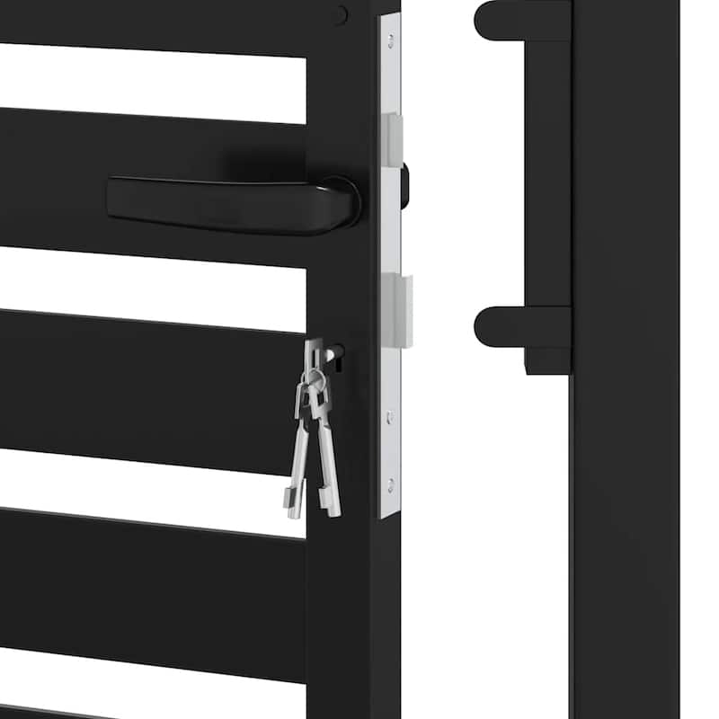 vidaXL Patio Gate Lockable Black 39.4x47.2" Aluminium