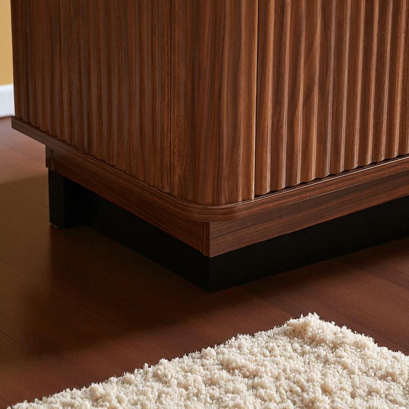Modern 6 Drawer Dresser with Wave Front Design, Wide Storage Chest and TV Stand, 55" Wooden Organizer Cabinet