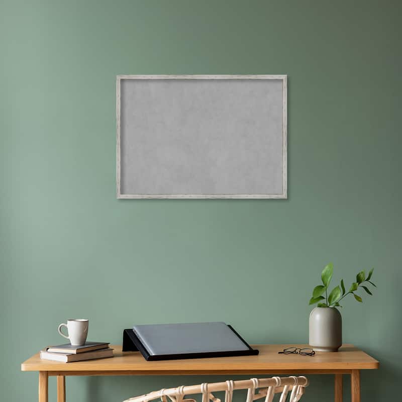 Amanti Art Shiplap White Narrow Framed Magnetic Board