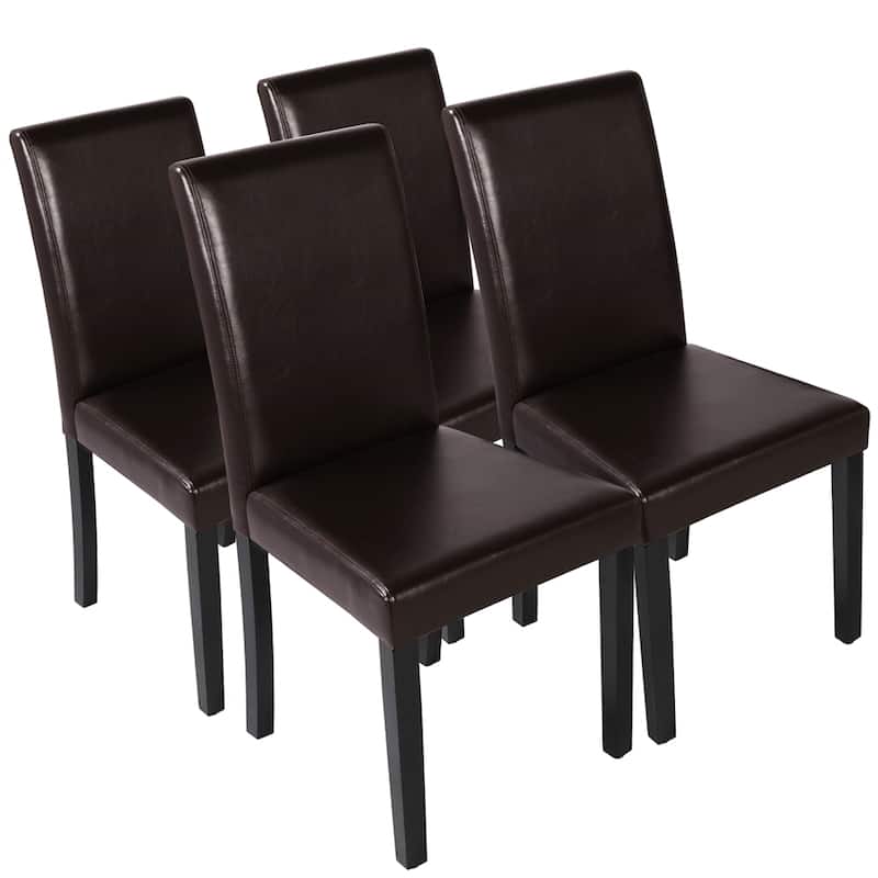Yaheetech 4pcs Dining Room Chairs High Back for Home - Brown