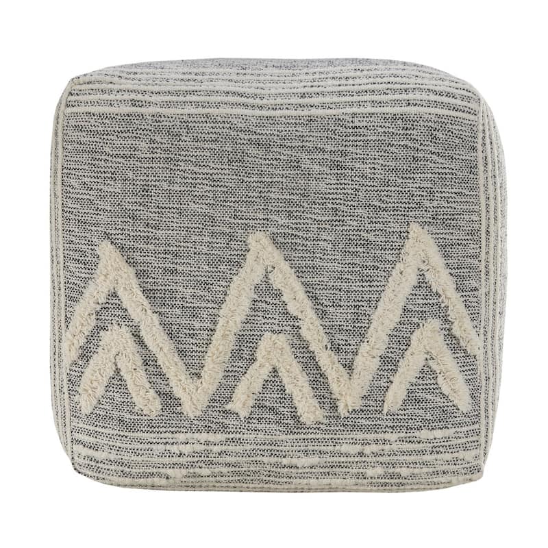 HomeRoots 16" Gray Polyester Ottoman