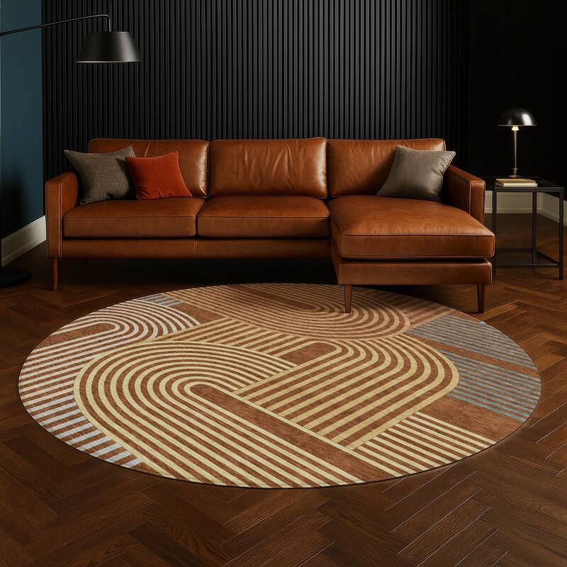 Machine Washable Indoor/ Outdoor Modern Basehor Chantille Rug