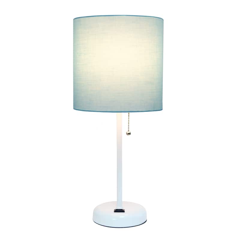 Porch & Den Custer Metal/ Fabric Lamp with Charging Outlet